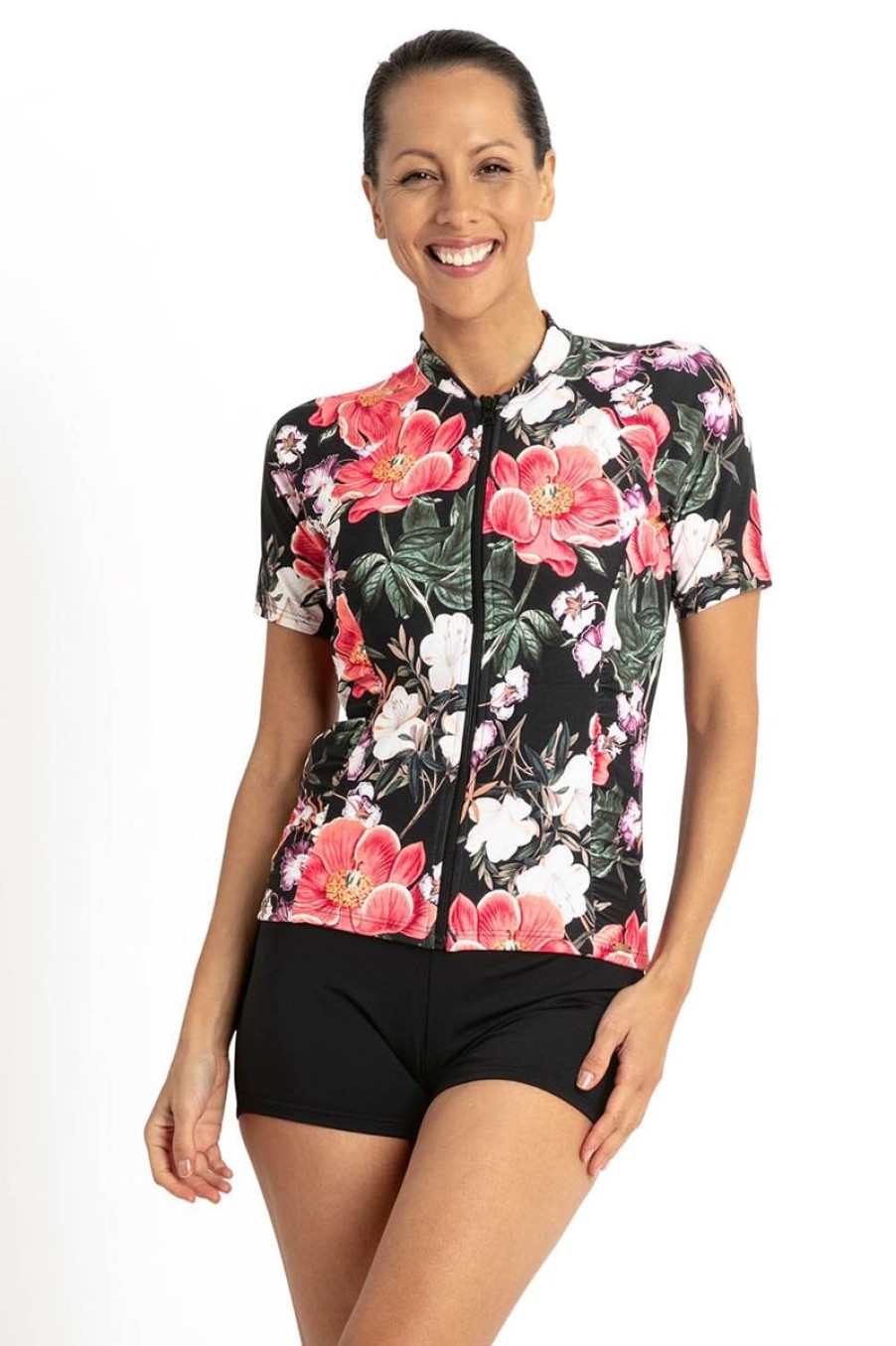 Swimwear JANTZEN Sun Protection | Paige Gathered Short Sleeve Rashie