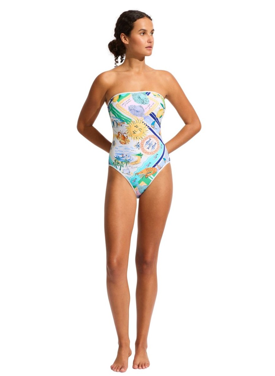 Swimwear SEAFOLLY Bandeau | Wish You Were Here Dd Bandeau One Piece