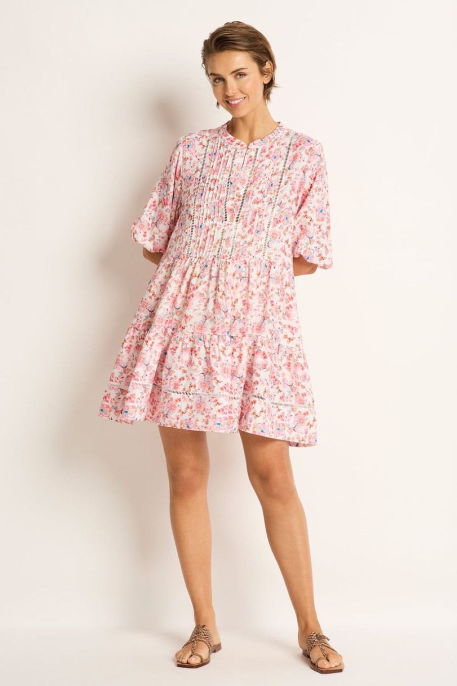 Clothing MONTE AND LOU | Saneesha Linen Tiered Mini Dress