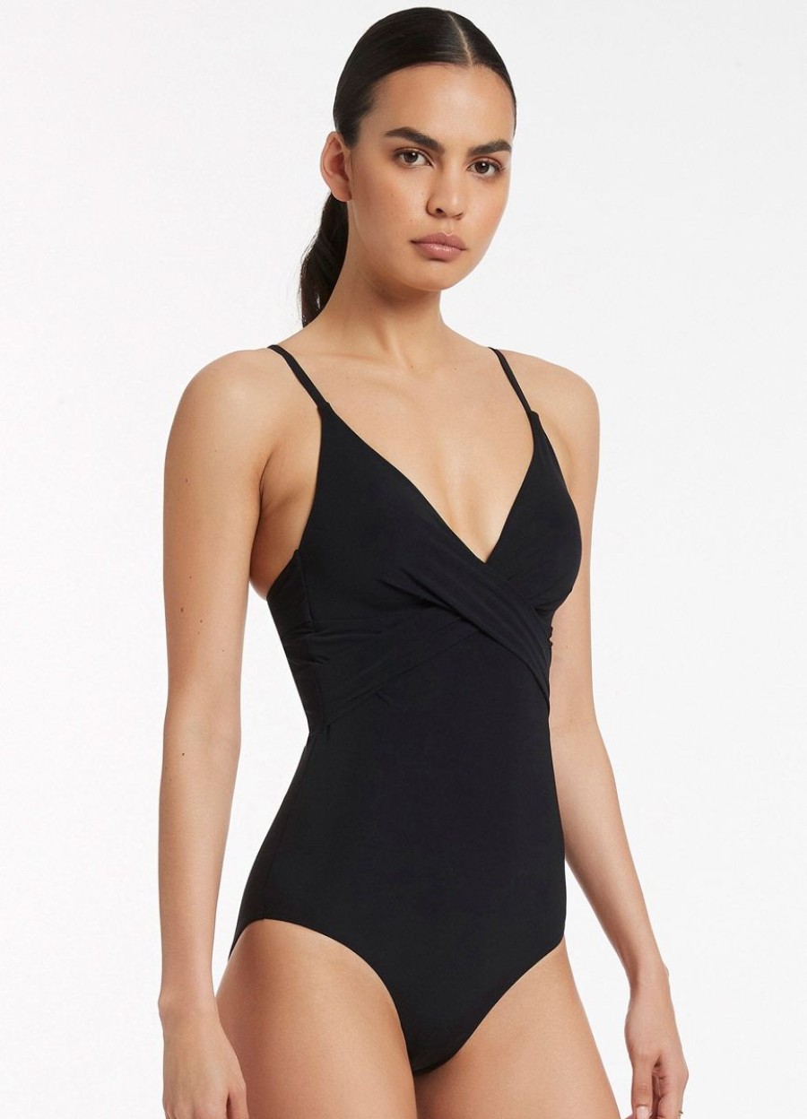 Swimwear JETS V Neck | Jetset Cross Over Moulded 1Pce