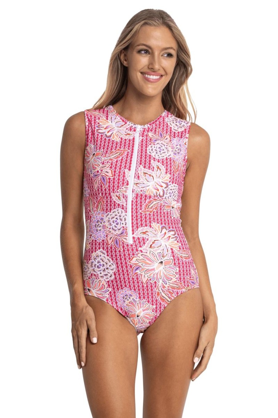 Swimwear JANTZEN Speciality | Fiji Active Zip Front Mastectomy One Piece