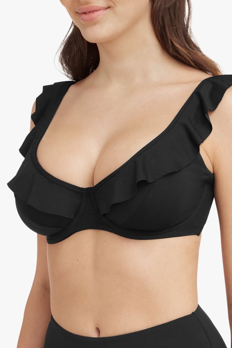 Swimwear SEA LEVEL D Cup + | Essentials F Cup Frill Underwire Bra