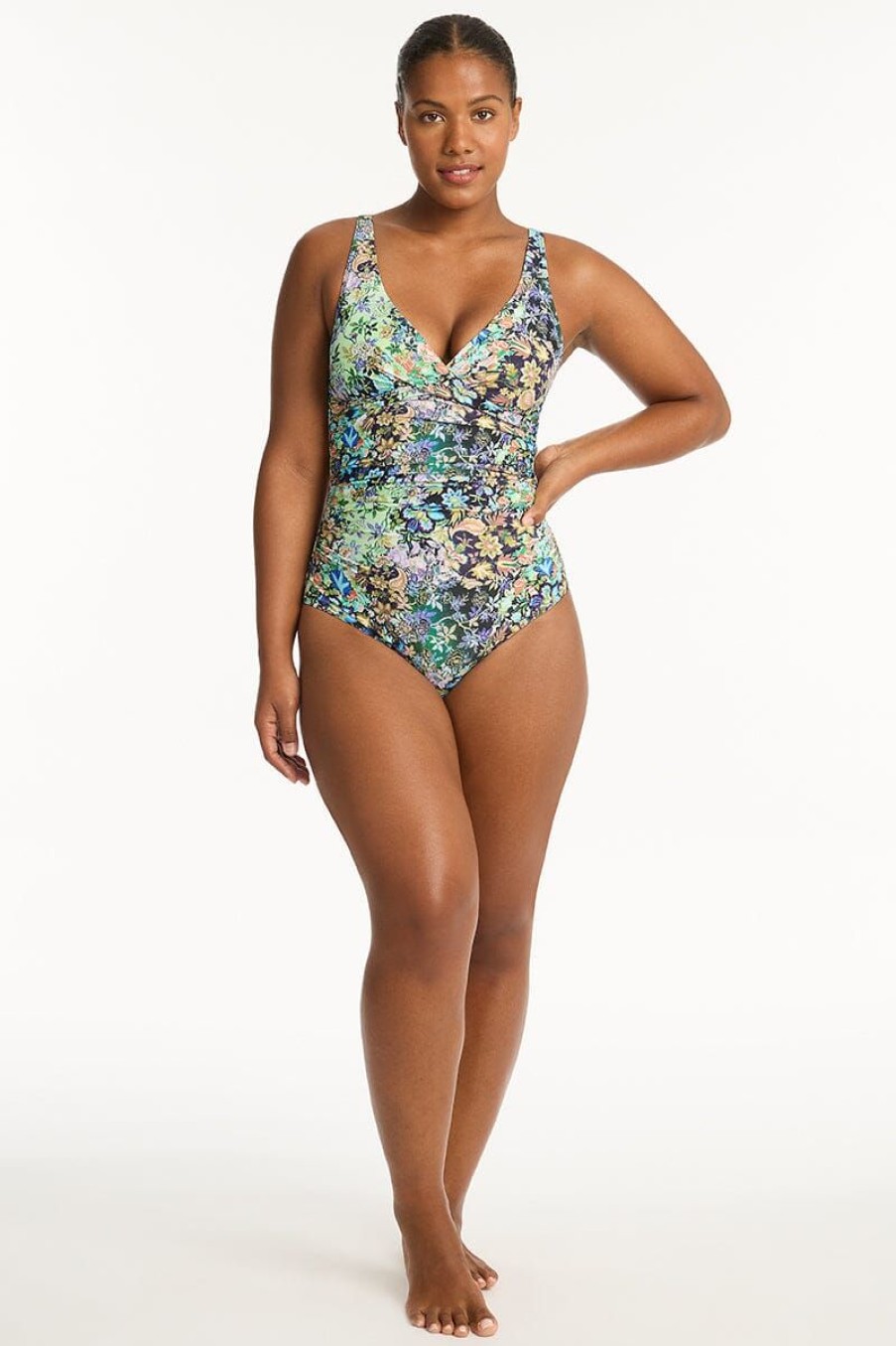 Swimwear SEA LEVEL D Cup + | Wildflower Twist Front Dd/E Cup One Piece