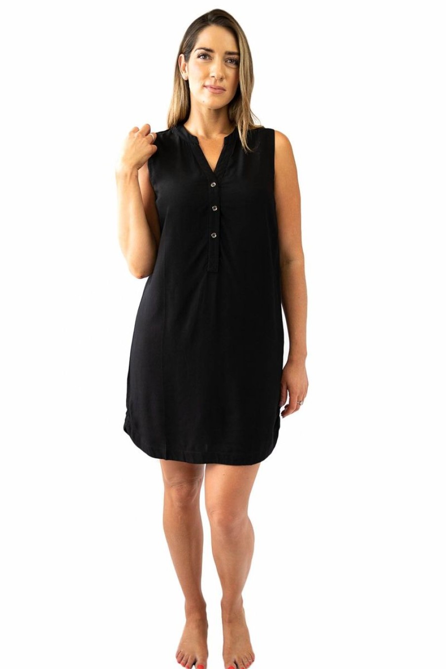 Clothing LOVE LILY | Sally Sleeveless Shirt Dress