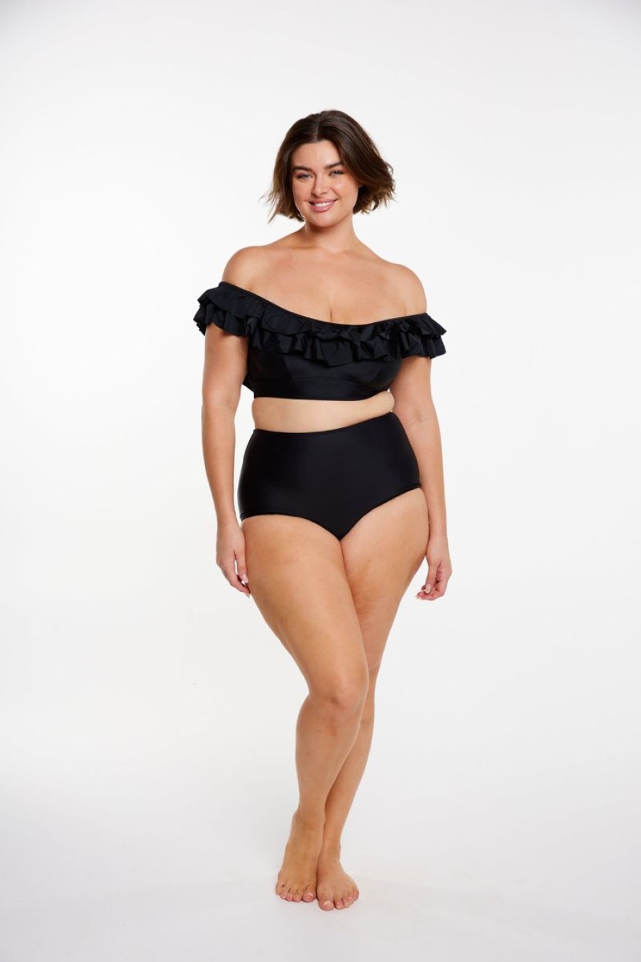 Swimwear CAPRIOSCA Full Coverage | Its All About Black High Waist Pant