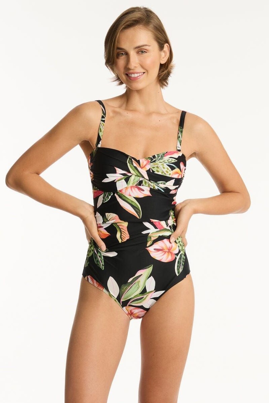 Swimwear SEA LEVEL Bandeau | Sundown Twist Bandeau One Piece