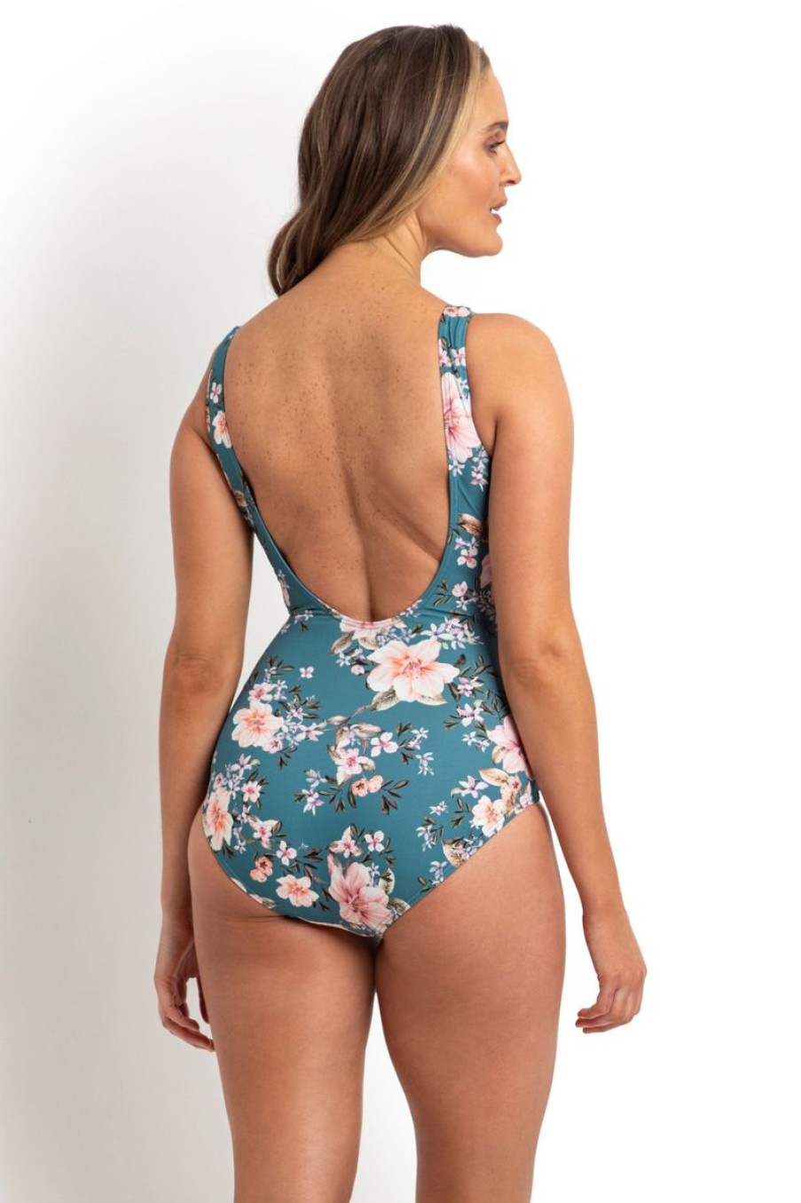 Swimwear JANTZEN V Neck | Bridgerton Gathered Surplice One Piece