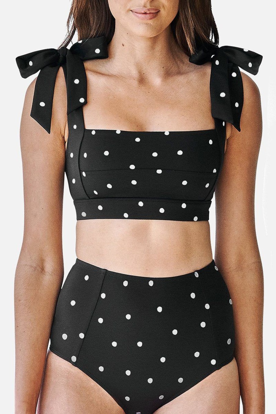 Swimwear UNE PIECE High Waist | Never Say Never Polka High Waisted Bikini Bottom