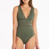 Swimwear SEA LEVEL V Neck | Essentials Spliced One Piece