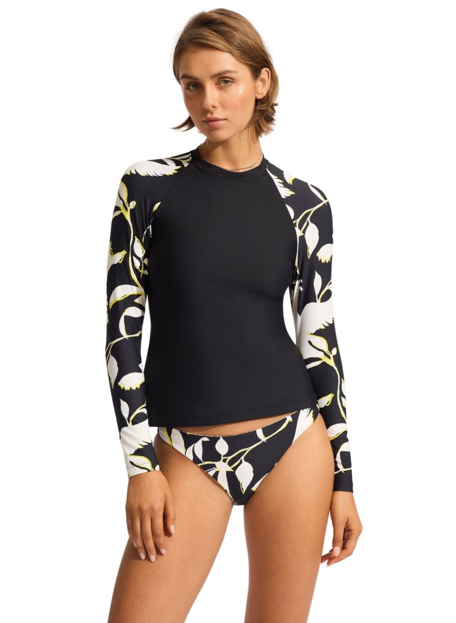 Swimwear SEAFOLLY Sunvest | Birds Of Paradise Long Sleeve Rashvest