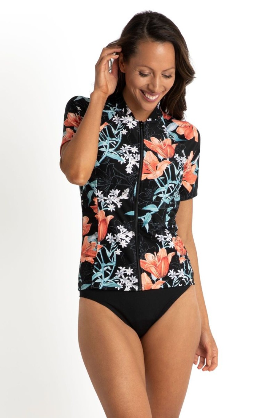 Swimwear JANTZEN Sun Protection | Lily Garden Short Sleeve Rashie