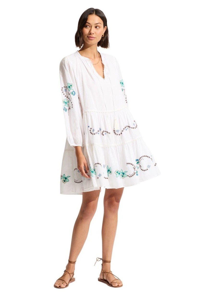 Clothing SEAFOLLY | Eden Embroidery Tier Dress