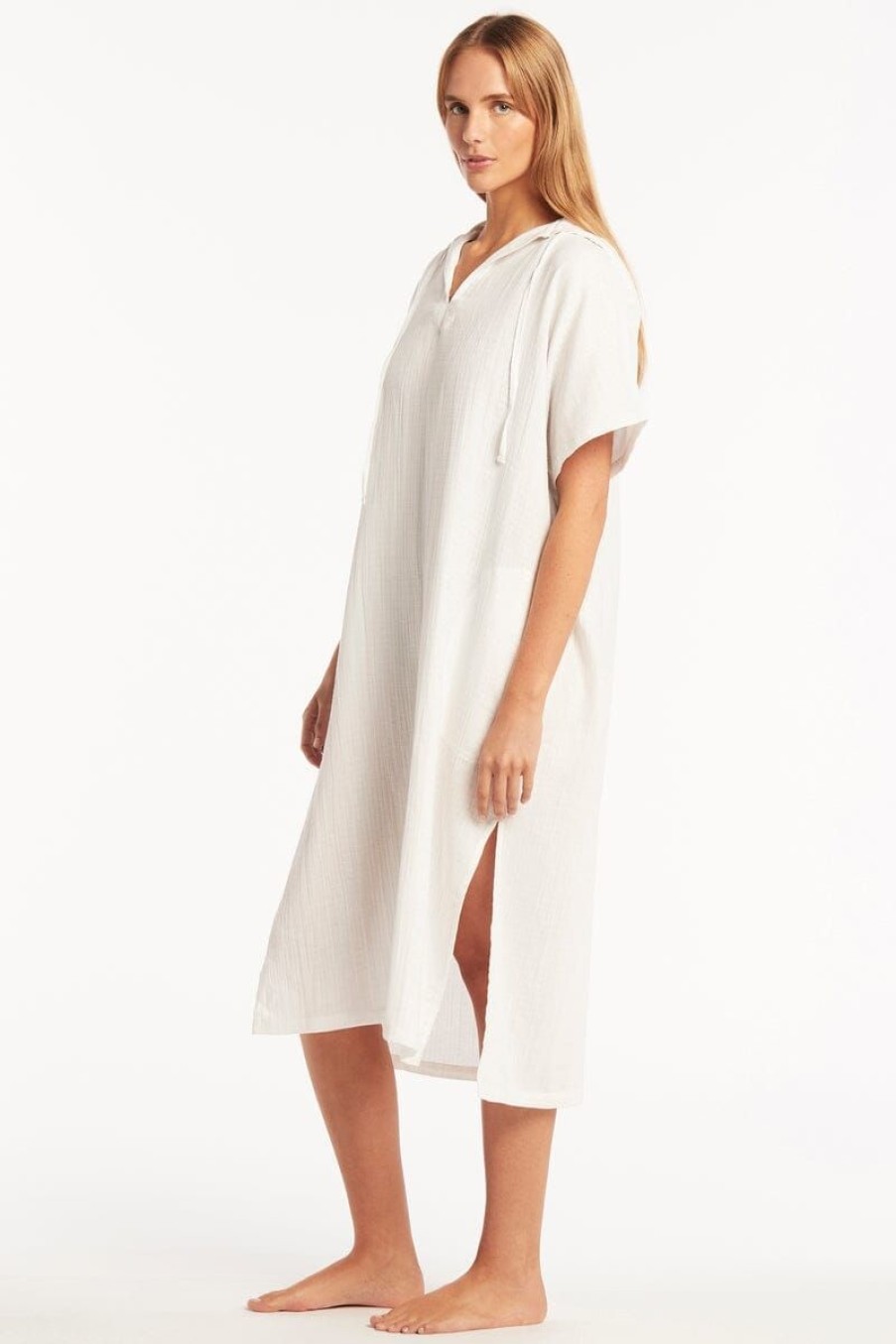 Clothing SEA LEVEL | Sunset Midi Hooded Poncho