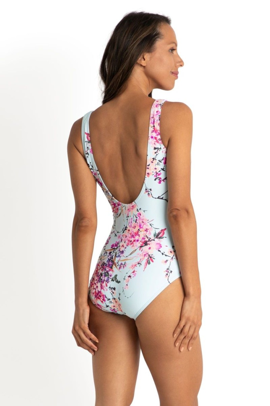 Swimwear JANTZEN V Neck | Flora Gathered Twist One Piece