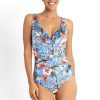 Swimwear JANTZEN V Neck | Africa Multi Fit Mesh Frill One Piece