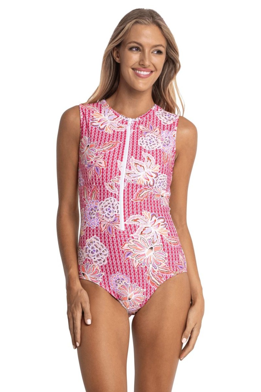 Swimwear JANTZEN Surfsuits | Fiji Active Zip Front Mastectomy One Piece