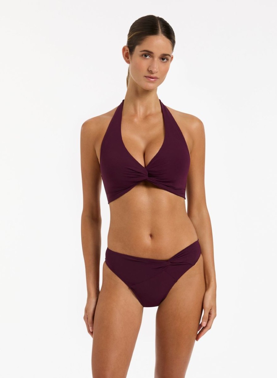 Swimwear JETS Hipster | Fine Lines Twist Front Hipster