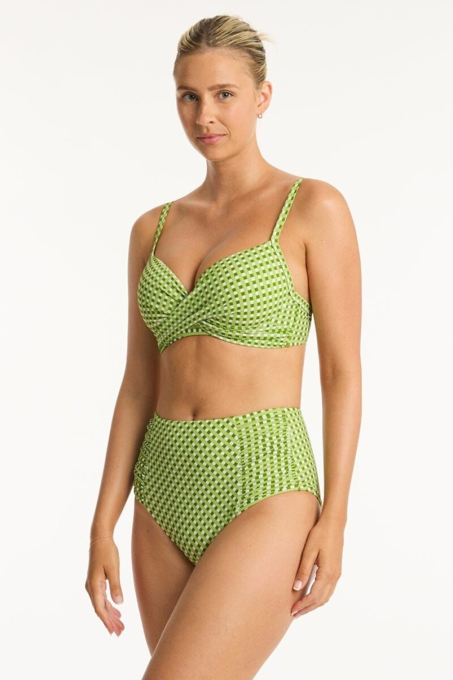 Swimwear SEA LEVEL D Cup + | Checkmate Cross Front Moulded Underwire Bra