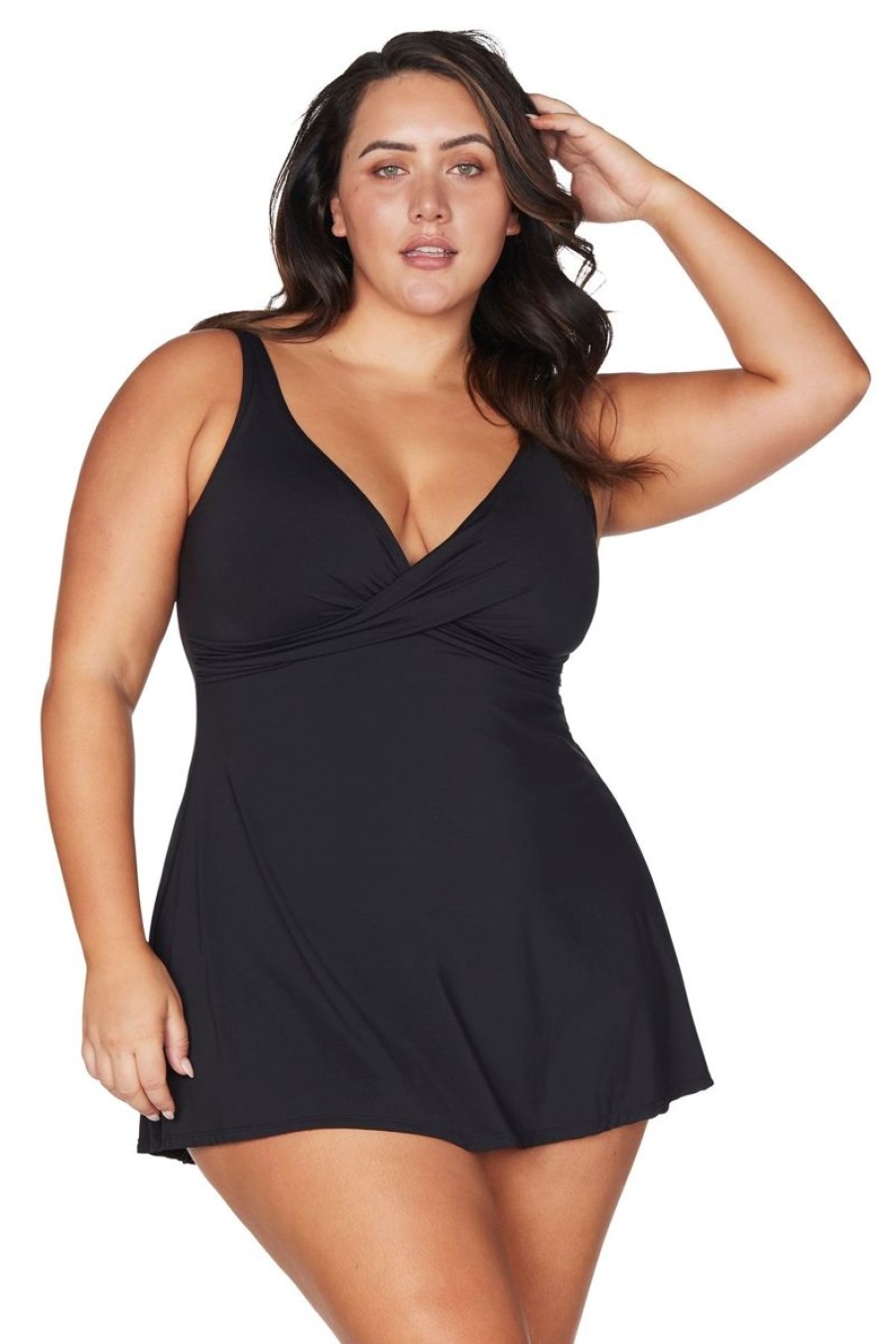 Swimwear ARTESANDS Swim Dress | Hues Delacroix Cross Over Swimdress