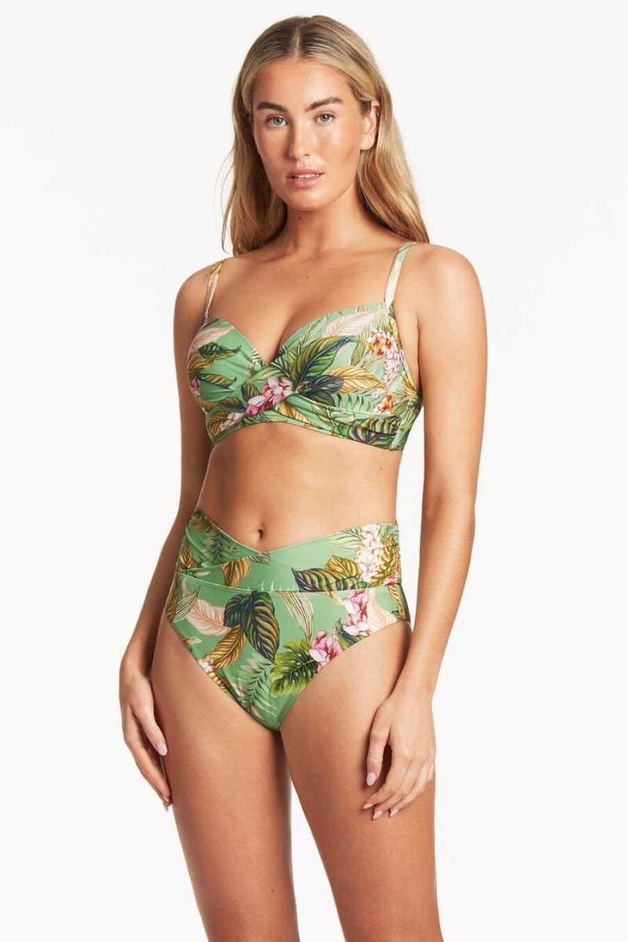 Swimwear SEA LEVEL D Cup + | Lost Paradise Cross Front Moulded Underwire Bra