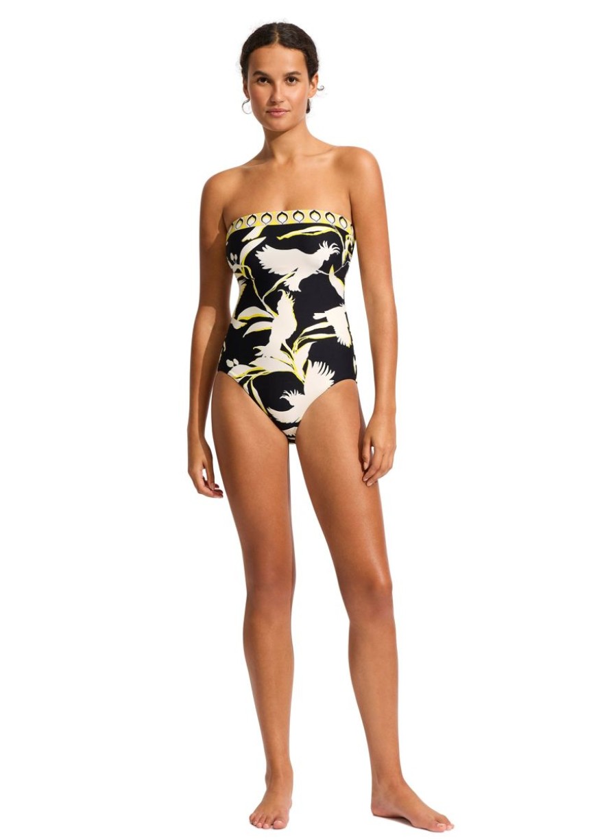 Swimwear SEAFOLLY Bandeau | Birds Of Paradise Dd Bandeau One Piece